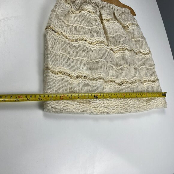 Vintage knitting bag woven woods handle handmade handbag medium size - Picture 6 of 6